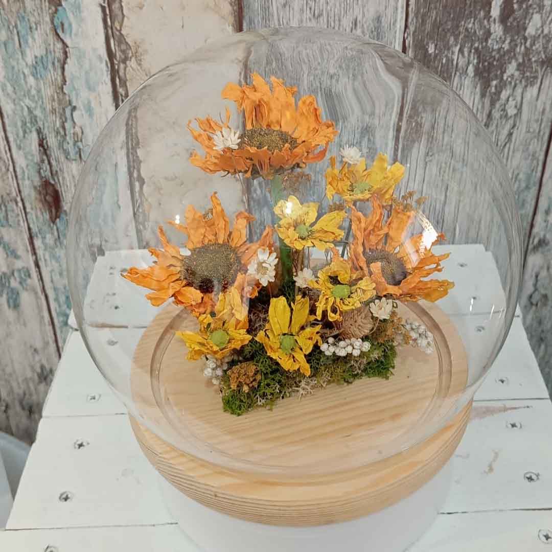 Secado y Preservación de Flores Sueltas Naturales | Cúpula Exclusiva de Cristal
