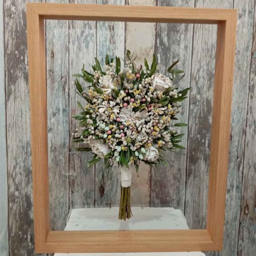 Preservación de Ramo de Novia | Marco Minimalista de Cristal Doble