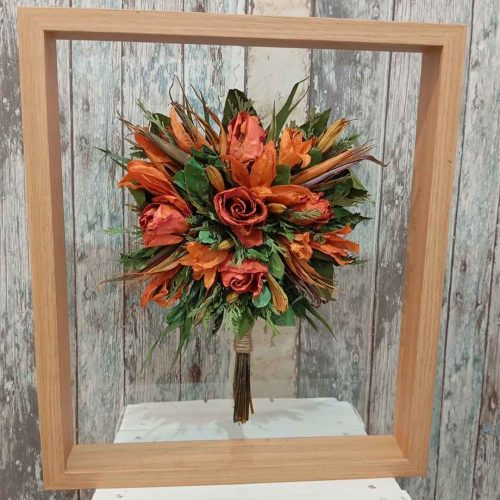 Preservación de Ramo de Novia | Marco Minimalista de Cristal Doble