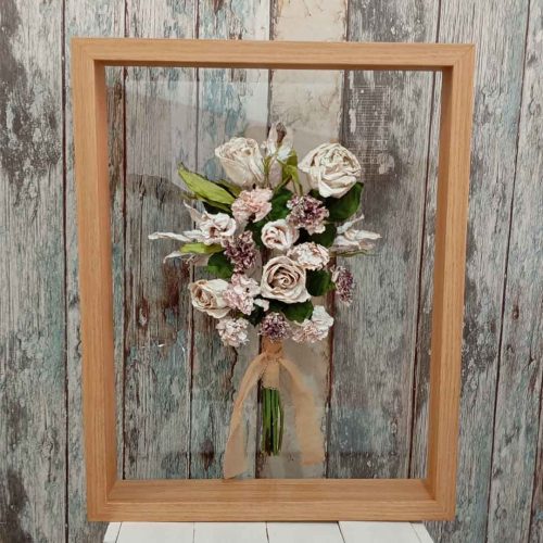 Preservación de Ramo de Novia | Marco Minimalista de Cristal Doble