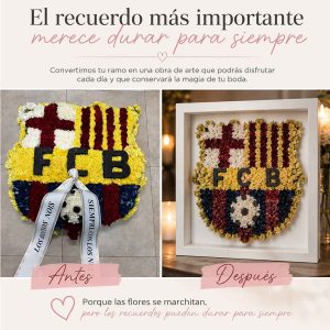 Secado y enmarcado de ramo de novia en marco de madera